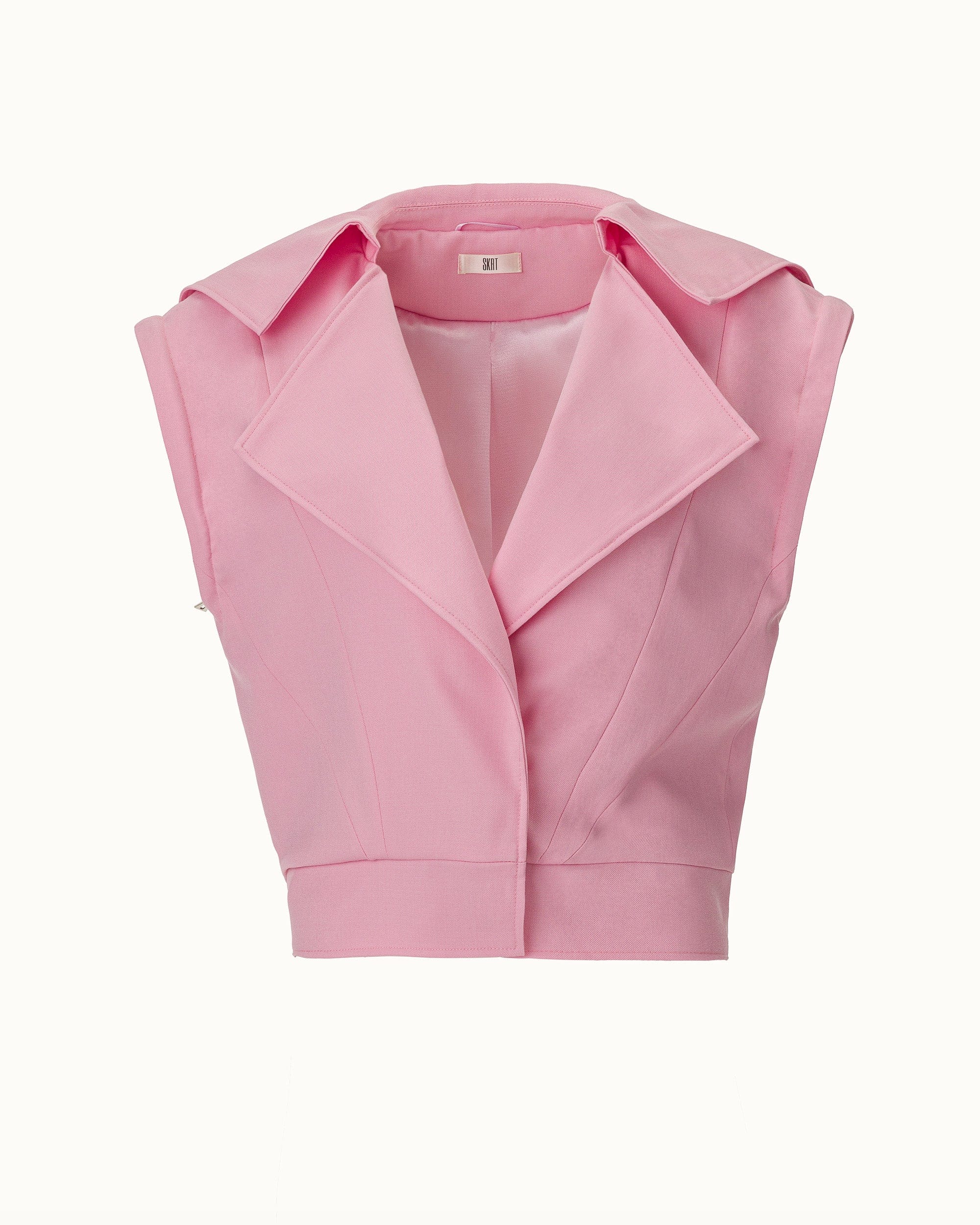Azami Wool Pink Detachable Sleeves Jacket – SKRT
